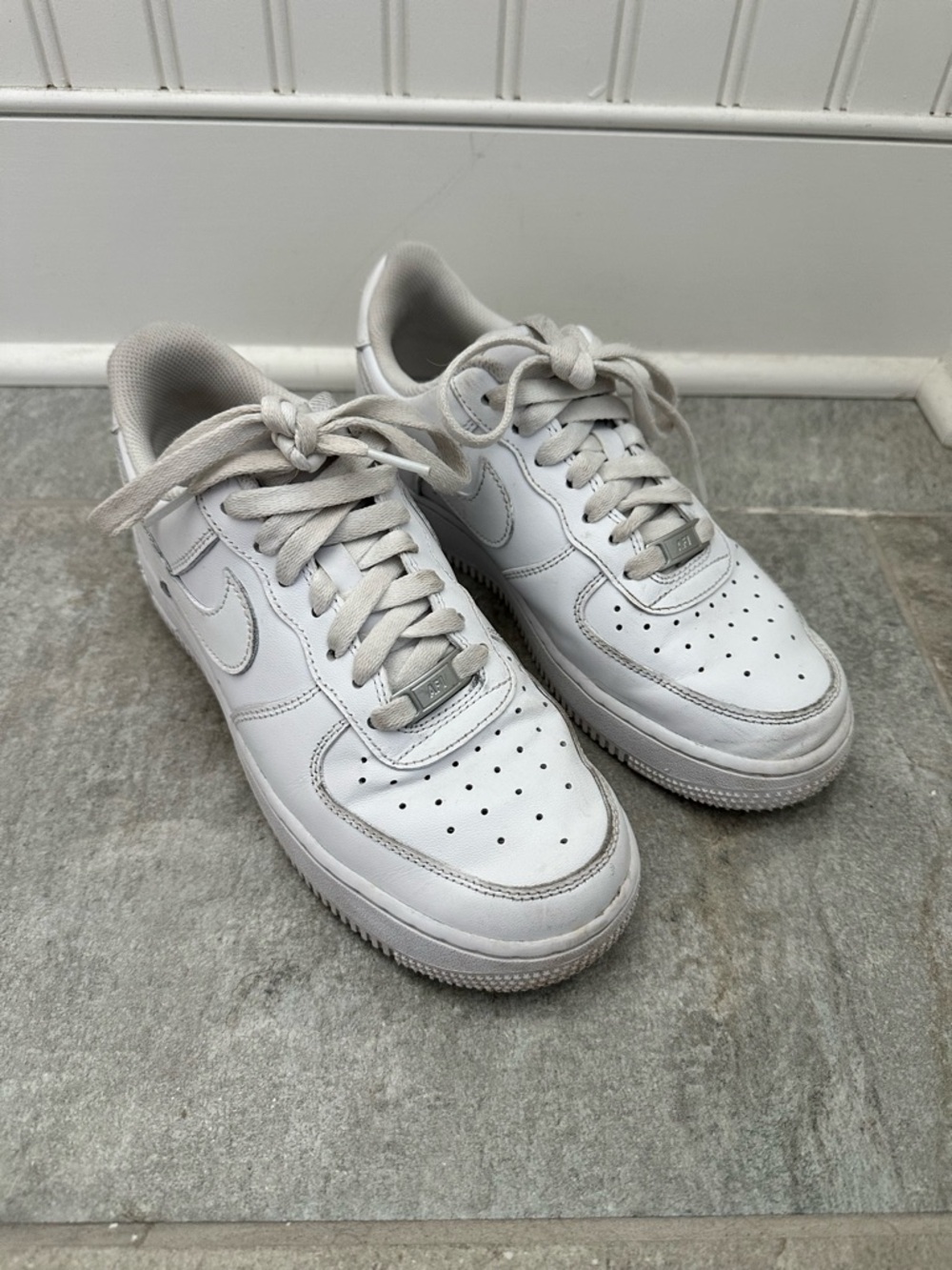 Nike White Low-Top Leather Sneakers